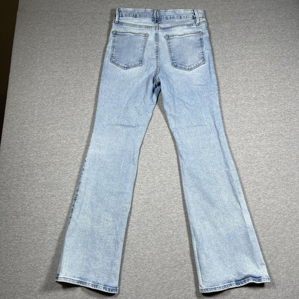 Good American Jeans Womens 12/31 Blue Flared Mid Rise Light Wash Denim - Picture 6 of 11